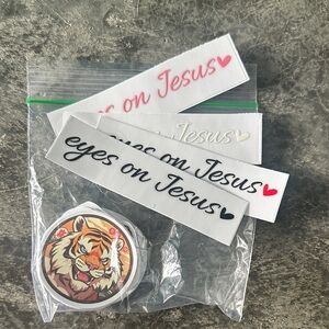 Eyes on Jesus Sticker Pack with Tiger Sticker - Black, Pink, White